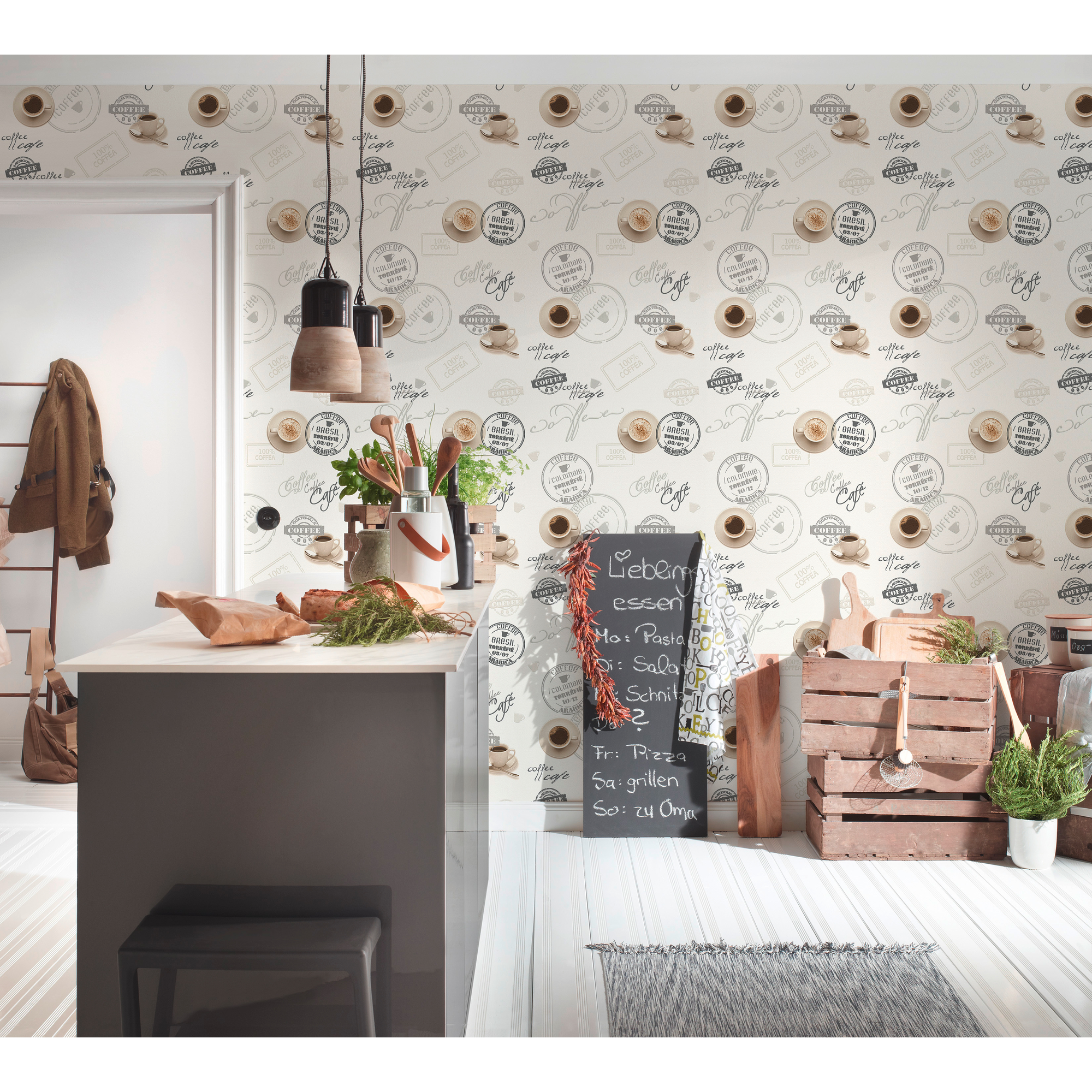 Papiertapete 'Il Decoro' Coffee beige 0,53 x 10,05 m