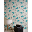 Papiertapete 'Simply White' Floral blau 0,53 x 10,05 m
