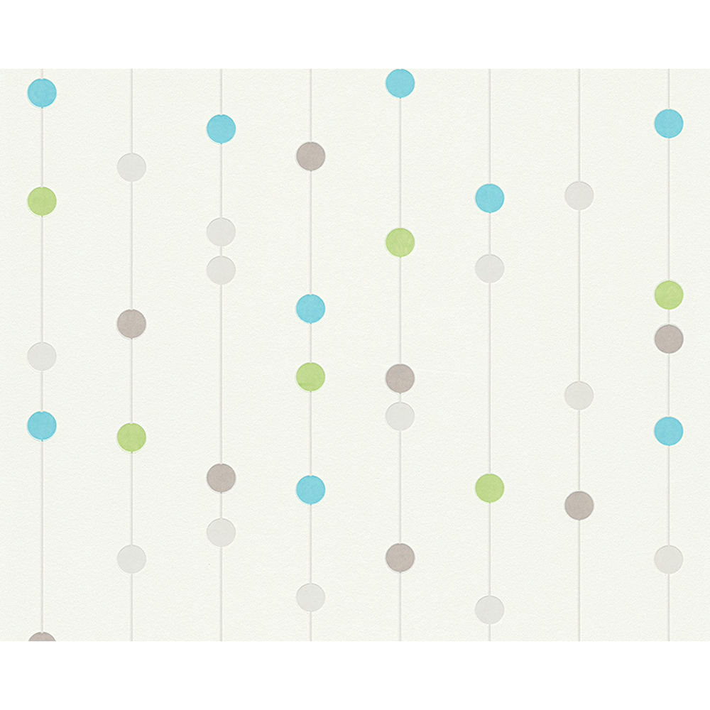 Vliestapete "Life" Punkte blau/grün/weiß 10,05 x 0,53 m + product picture