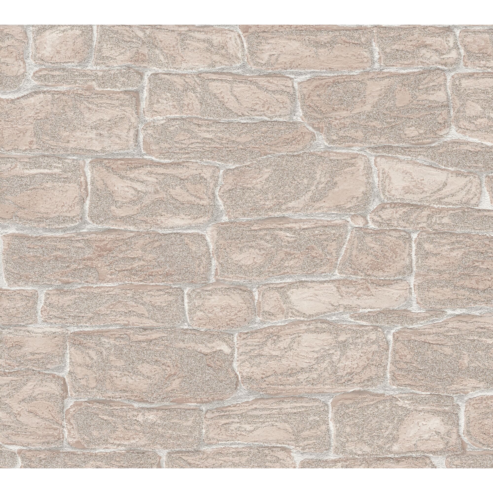 Strukturierte beige Steintapete mit Glitzer