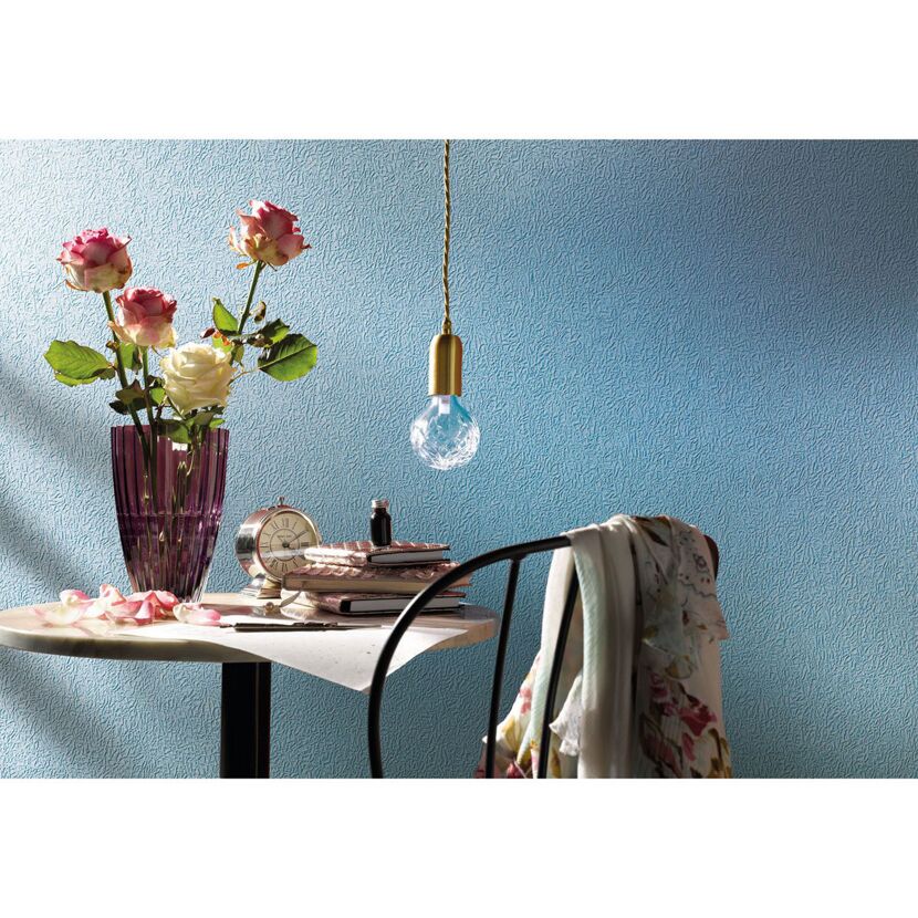 Blaue Vliesfaser Tapete 'Sup. Knitter' von Erfurt