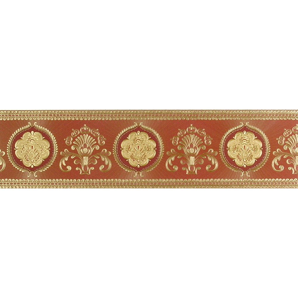 Papierbordüre "Hermitage 5" Ornamente metallic rot 5 x 0,13 m + product picture
