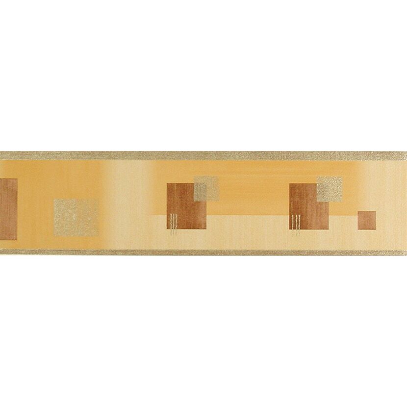 Gelbe Bordüre mit braunen und goldenen Quadraten