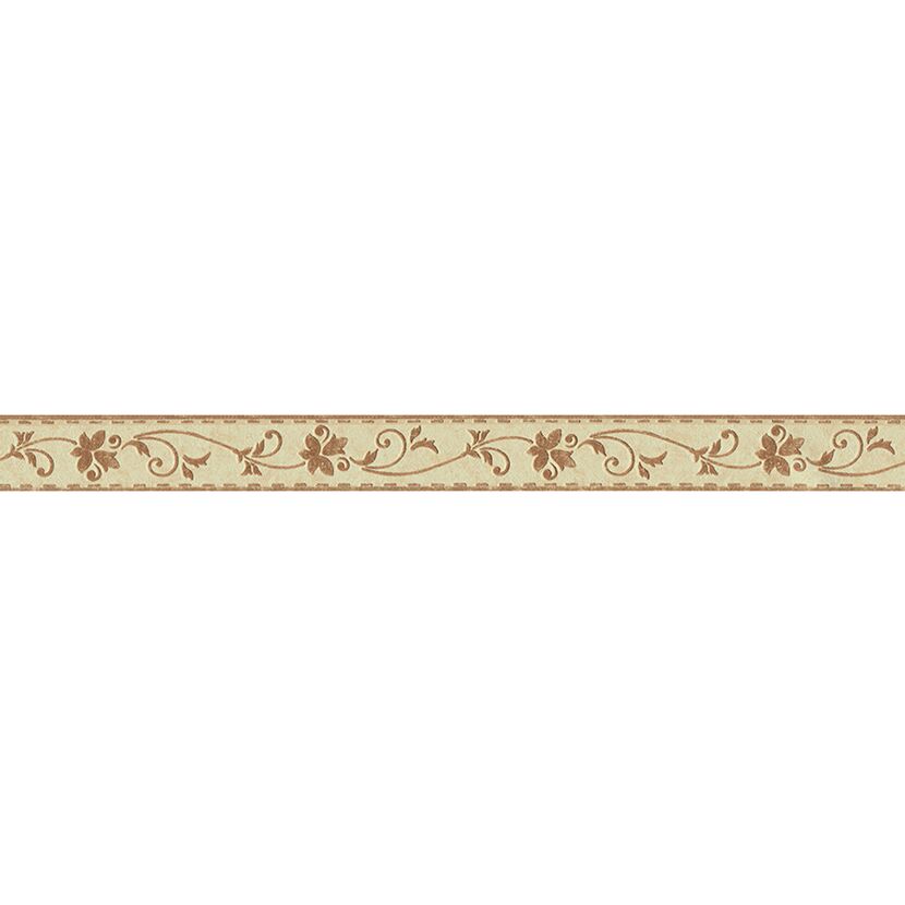 Beige Bordüre mit braunem Rankenmuster