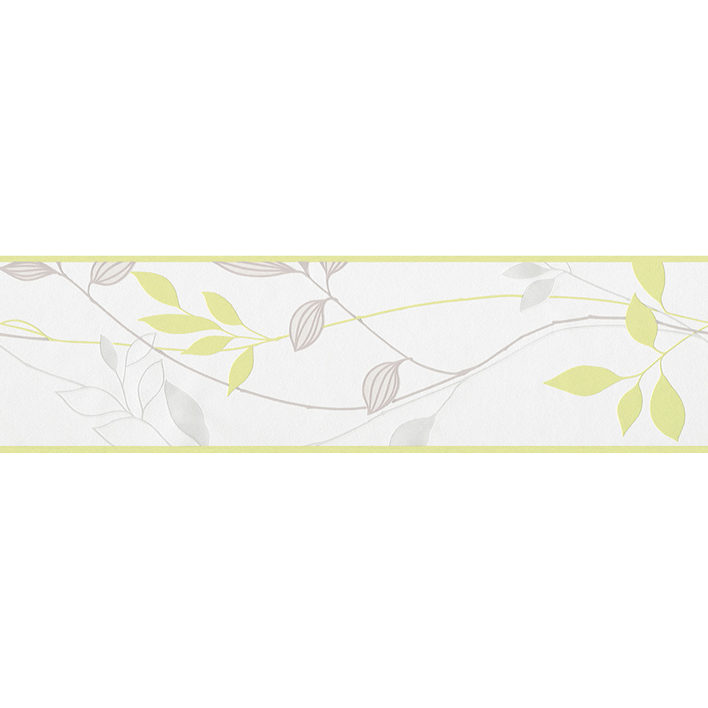Papierbordüre "Avenzio 4" Blätter cremefarben/grau/grün 5 x 0,17 m + product picture