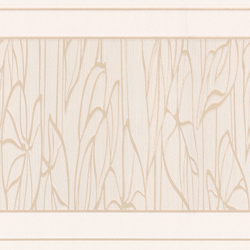 Beige Bordüre mit Blättermotiv