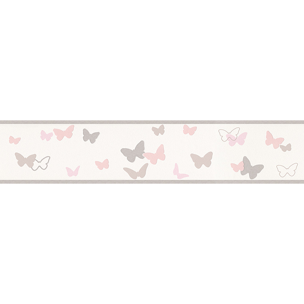 Vliesbordüre 'Esprit Kids 4' Schmetterlinge beige/bunt/rosa 5 x 0,13 m + product picture