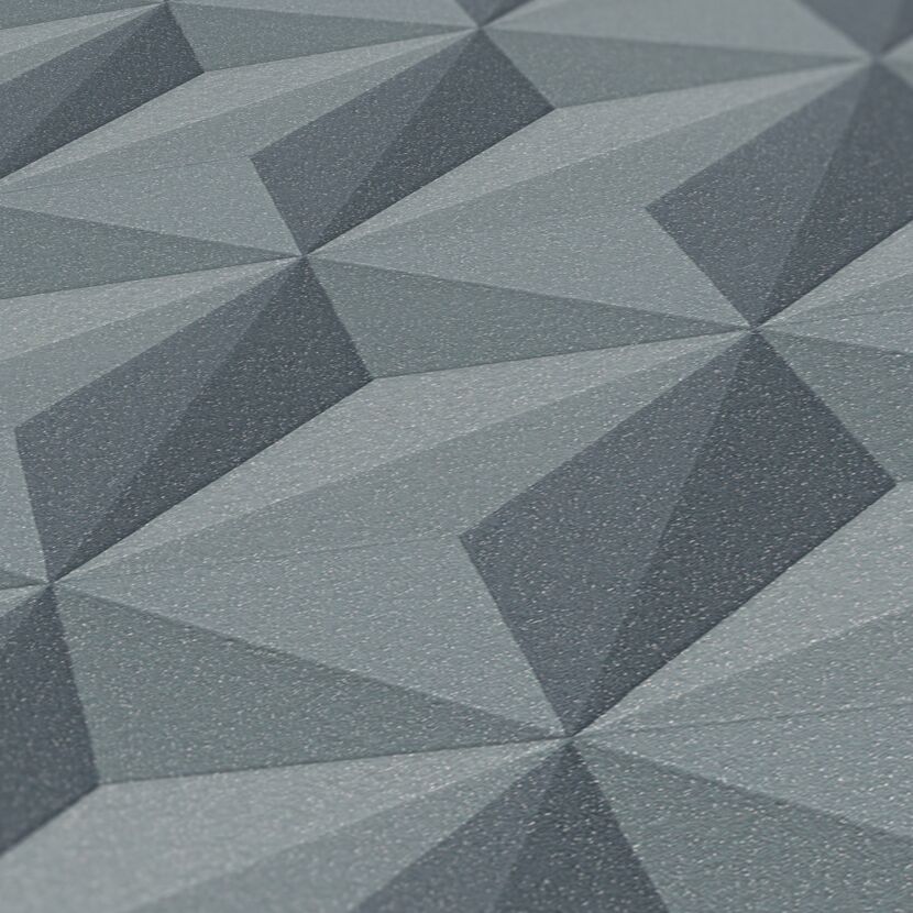Graue Vliestapete mit geometrischem Muster