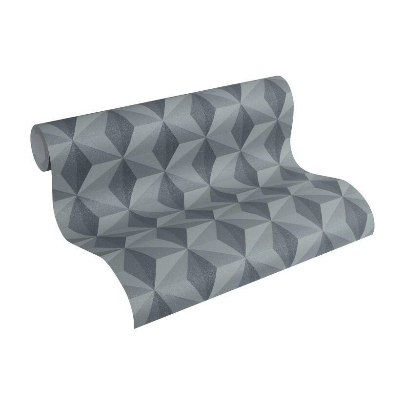 Graue Vliestapete mit geometrischem Muster