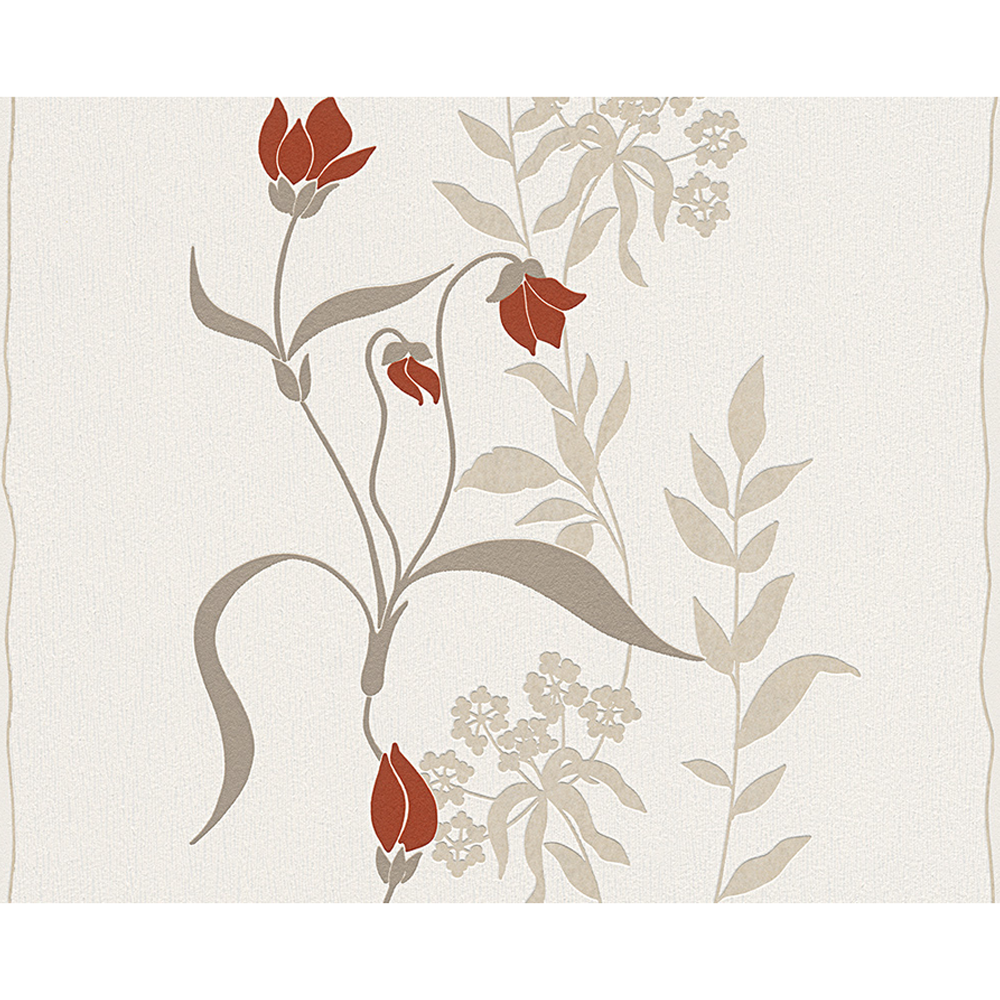 Vliestapete "Avenzio 7" Blumen beige/braun/rot 10,05 x 0,53 m + product picture