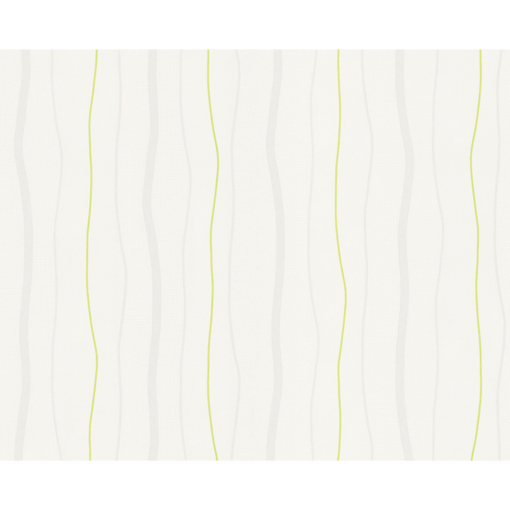 Vliestapete "Avenzio 4" Streifen cremefarben/grün 10,05 x 0,53 m + product picture