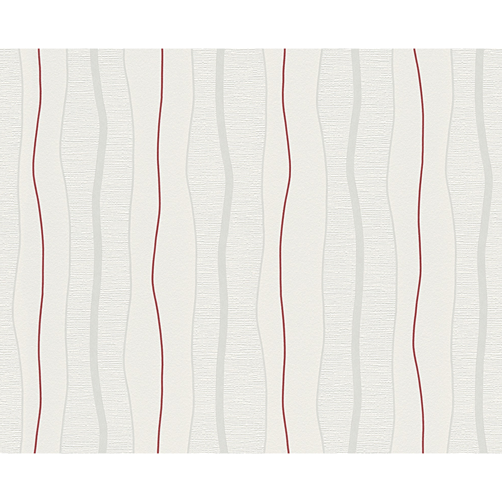 Vliestapete "Avenzio 4" Streifen cremefarben/rot 10,05 x 0,53 m + product picture