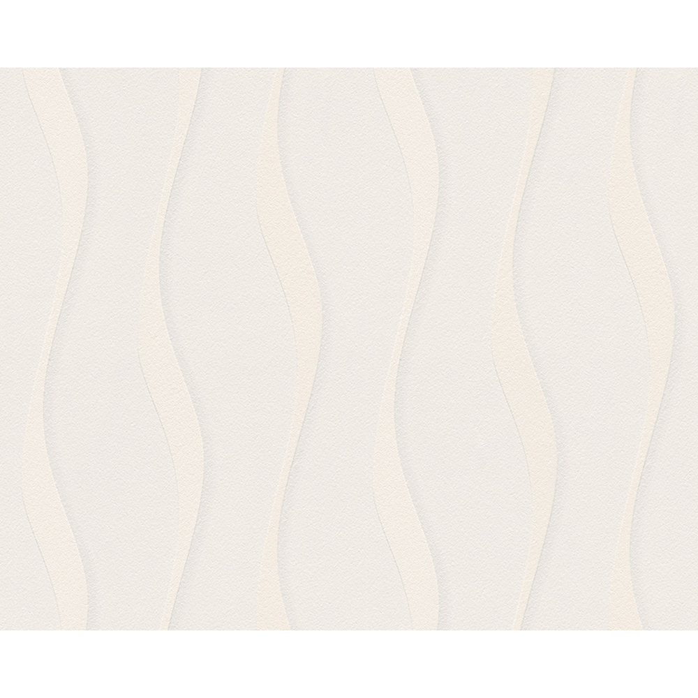 Vliestapete 'Brigitte 5' Wellen creme/weiß 10,05 x 0,53 m + product picture
