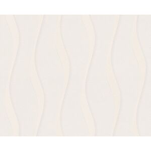 Vliestapete 'Brigitte 5' Wellen creme/weiß 10,05 x 0,53 m