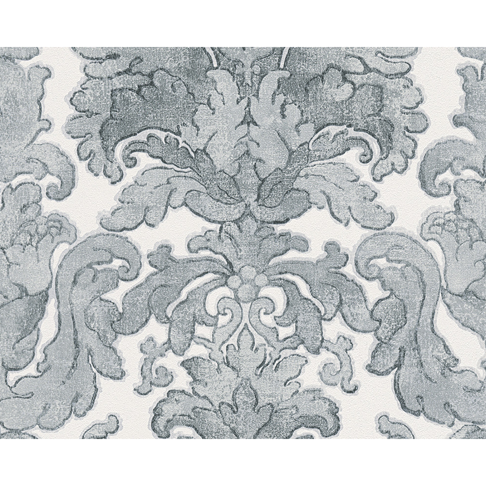 Vliestapete "Burlesque" Ornamente blau/grau/weiß 10,05 x 0,53 m + product picture
