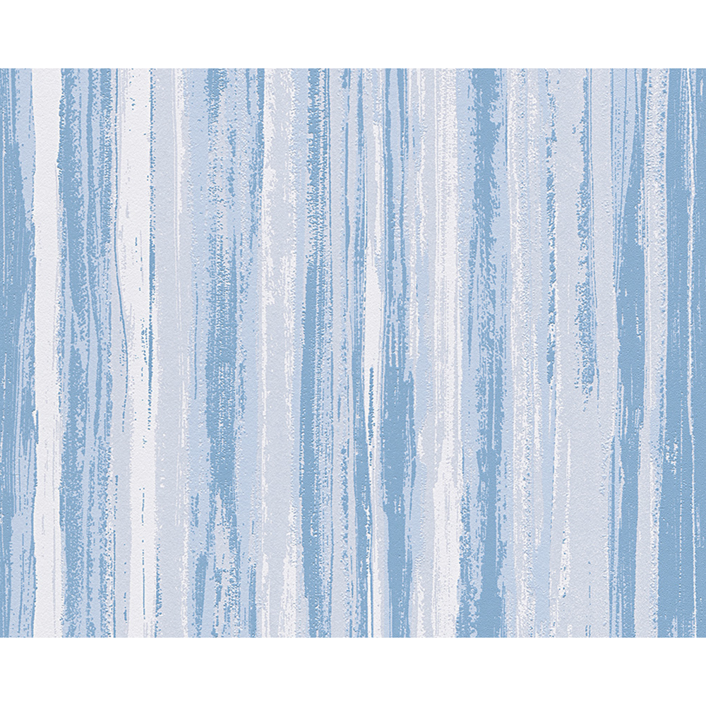 Vliestapete 'Brigitte 5' Streifen blau/weiß 10,05 x 0,53 m + product picture