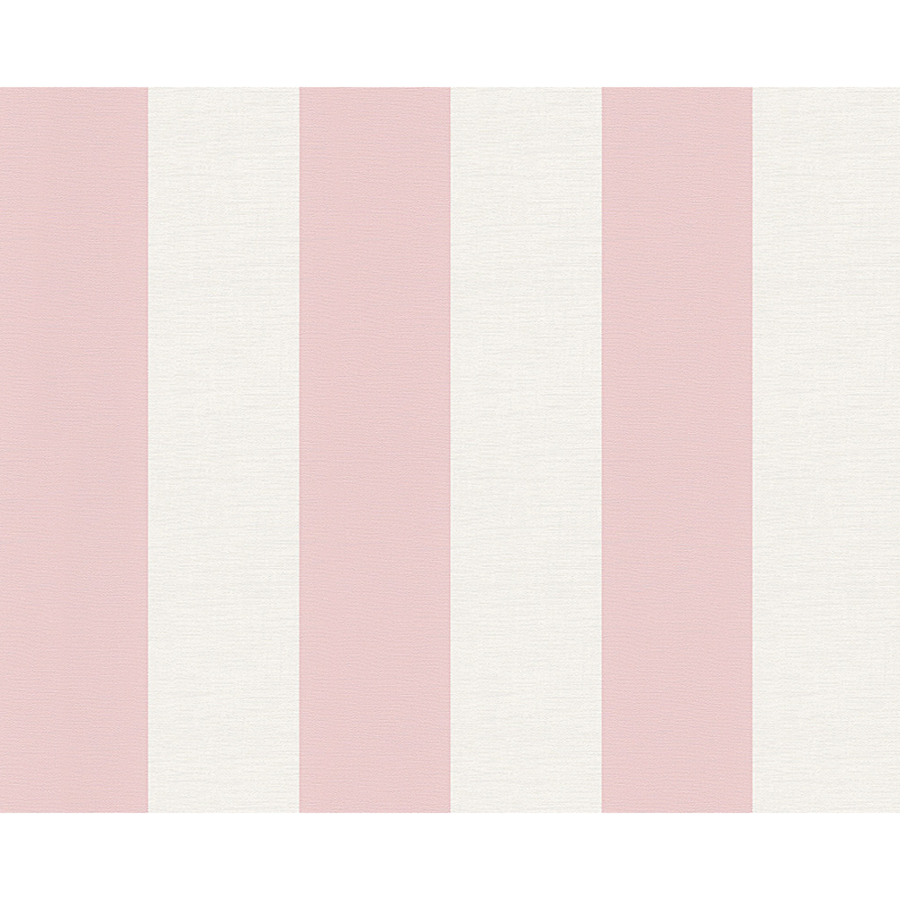 Vliestapete "Liberté" Blockstreifen rosa/weiß 10,05 x 0,53 m + product picture