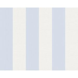 Vliestapete "Liberté" Blockstreifen blau/weiß 10,05 x 0,53 m