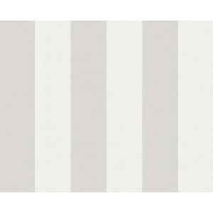 Vliestapete "Liberté" Streifen grau/weiß 10,05 x 0,53 m