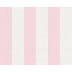 Vliestapete "Liberté" Streifen rosa/weiß 10,05 x 0,53 m