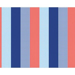 Vliestapete 'Esprit Kids 3' Streifen blau/rot/weiß 10,05 x 0,53 m