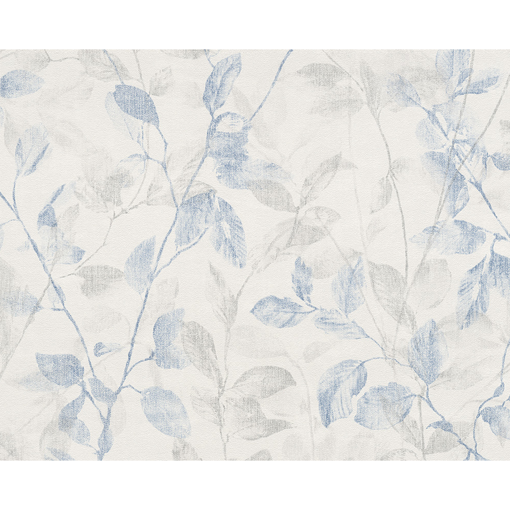 Vliestapete 'Esprit 8' Blätter blau/creme 10,05 x 0,53 m + product picture