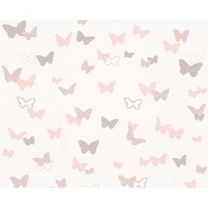 Vliestapete 'Esprit Kids 4' Schmetterlinge beige/rosa/weiß 10,05 x 0,53 m