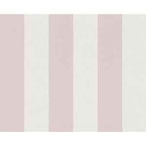Vliestapete 'Fleuri Pastel' Streifen creme/rosa 0,53 x 10,05 m