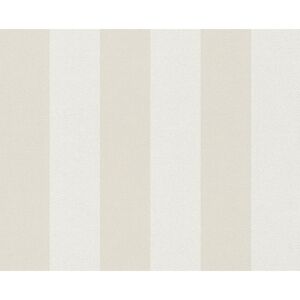 Vliestapete "Fleuri Pastel" Streifen beige/weiß 10,05 x 0,53 m