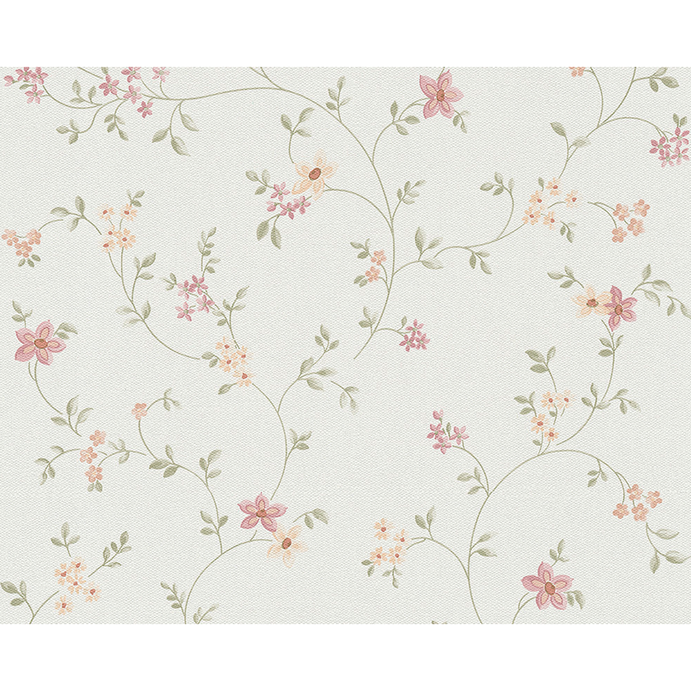 Vliestapete "Fleuri Pastel" 10,05 x 0,53 m Blumen bunt/grün/weiß + product picture