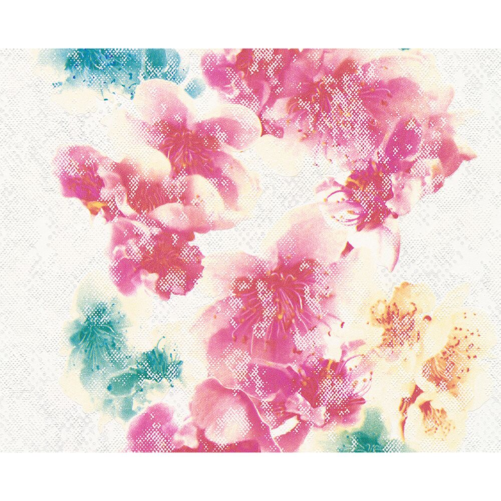 Michalsky Living Blumentapete rosa und türkis