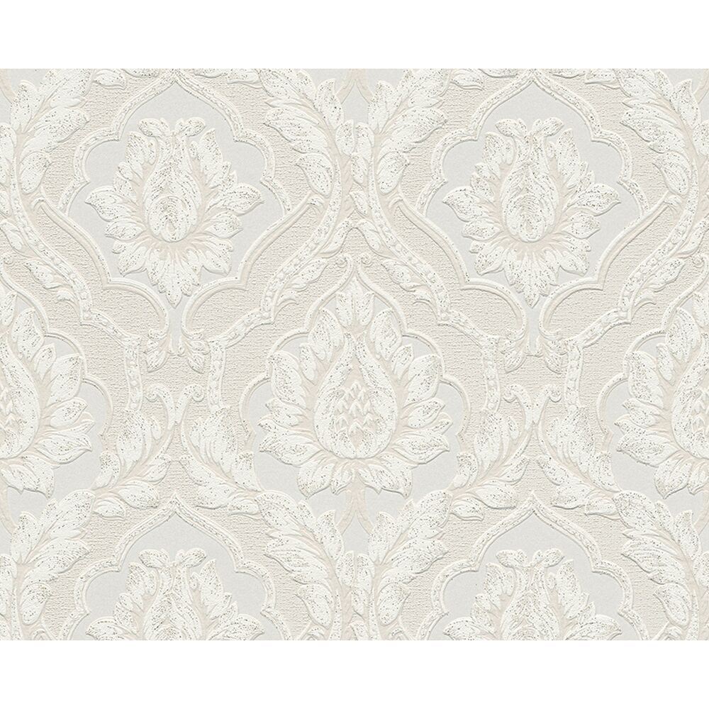 Beige Tapete mit Ornamenten