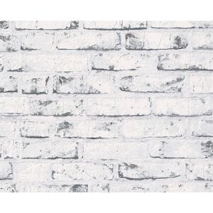Vliestapete "New England 2" 10,05 x 0,53 m Backsteinmauer weißgrau