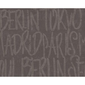 Vliestapete 'Schöner Wohnen 7' Schrift schwarz/grau 10,05 x 0,53 m
