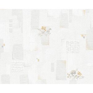 Strukturprofiltapete "OK 6" Blumen beige/grau/weiß 10,05 x 0,53 m