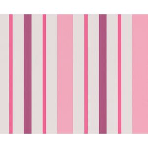 Papiertapete "T/E 2012 Profi" 10,05 x 0,53 m Streifen rosa/lila/weiß