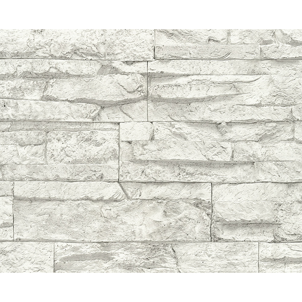 Vliestapete "Wood ’n’ Stone" Stein grau/weiß 10,05 x 0,53 m + product picture