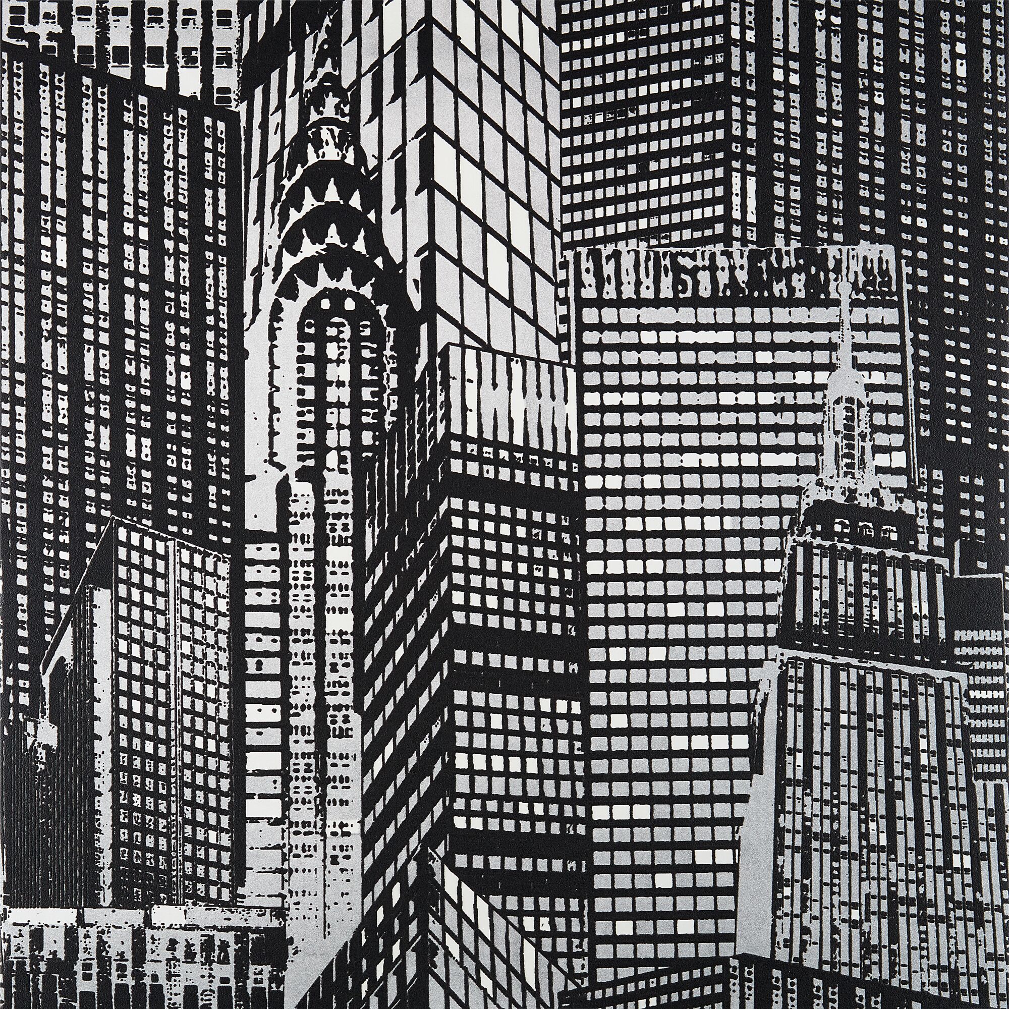 Schwarz-weiße Collage von New Yorker Wolkenkratzern