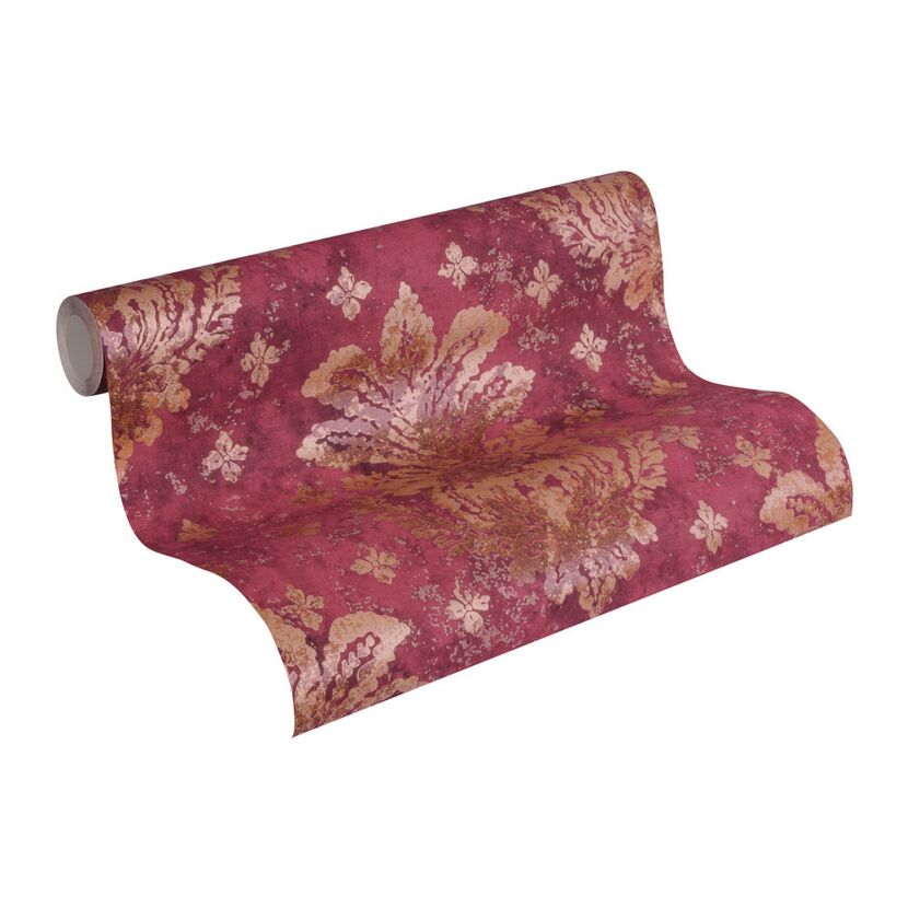 Rolle Tapete mit rot-goldenen Ornamenten