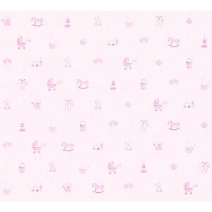 Vliestapete 'Little Stars' Schaukelpferd rosa 10,05 m x 0,53 m