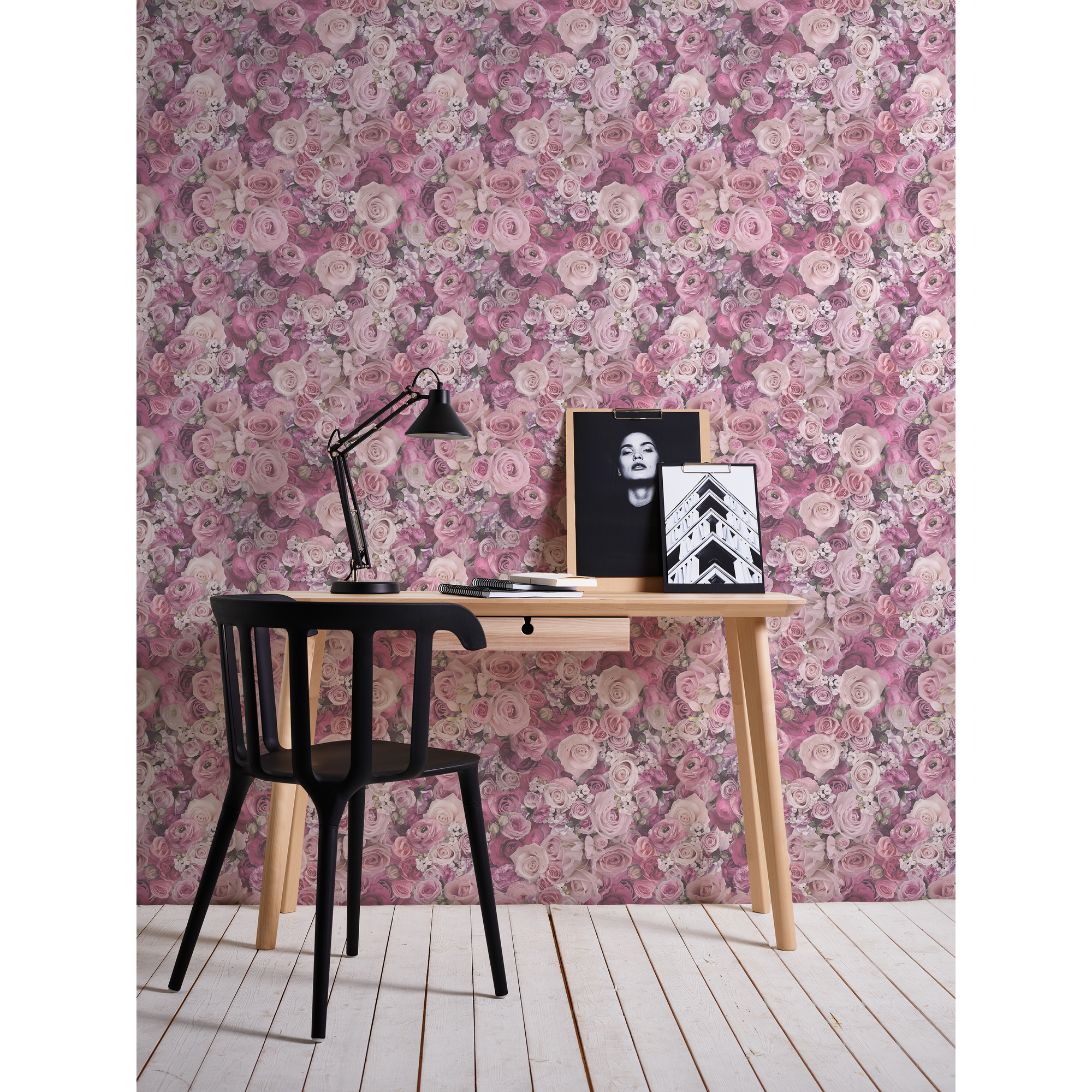 Vliestapete 'Urban Flowers' Floral rosa 0,53 x 10,05 m