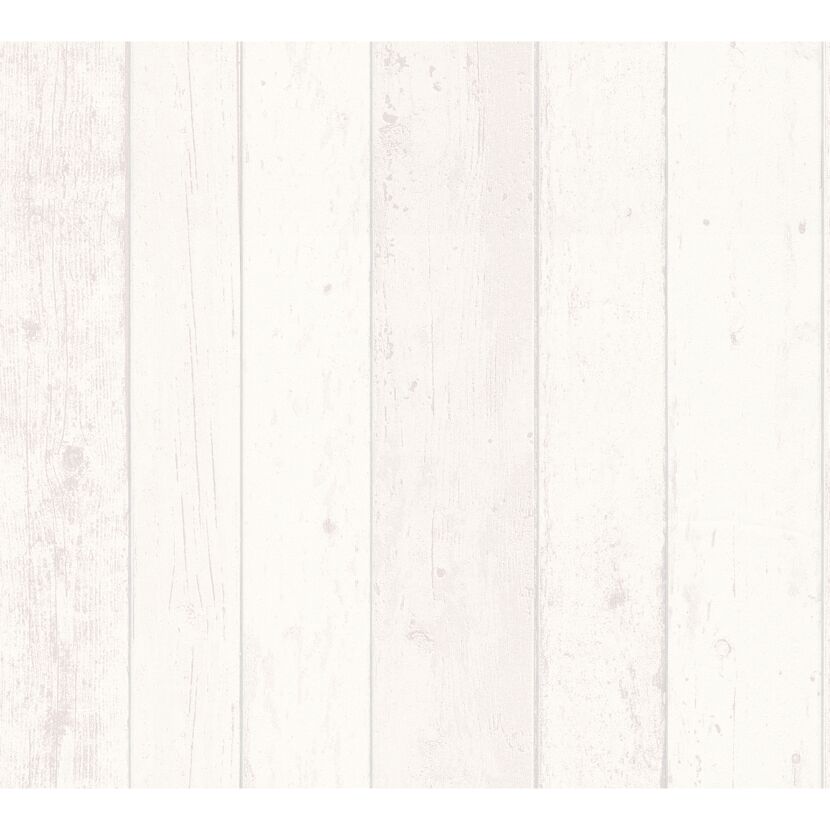 Vliestapete 'Elements' Holzoptik weiß 0,53 x 10,05 m