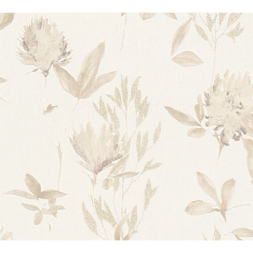 Vliestapate Designdschungel Blume beige