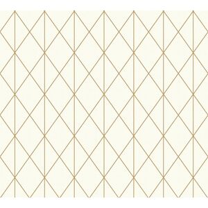 Vliestapete Designdschungel Grafik weiß-gold