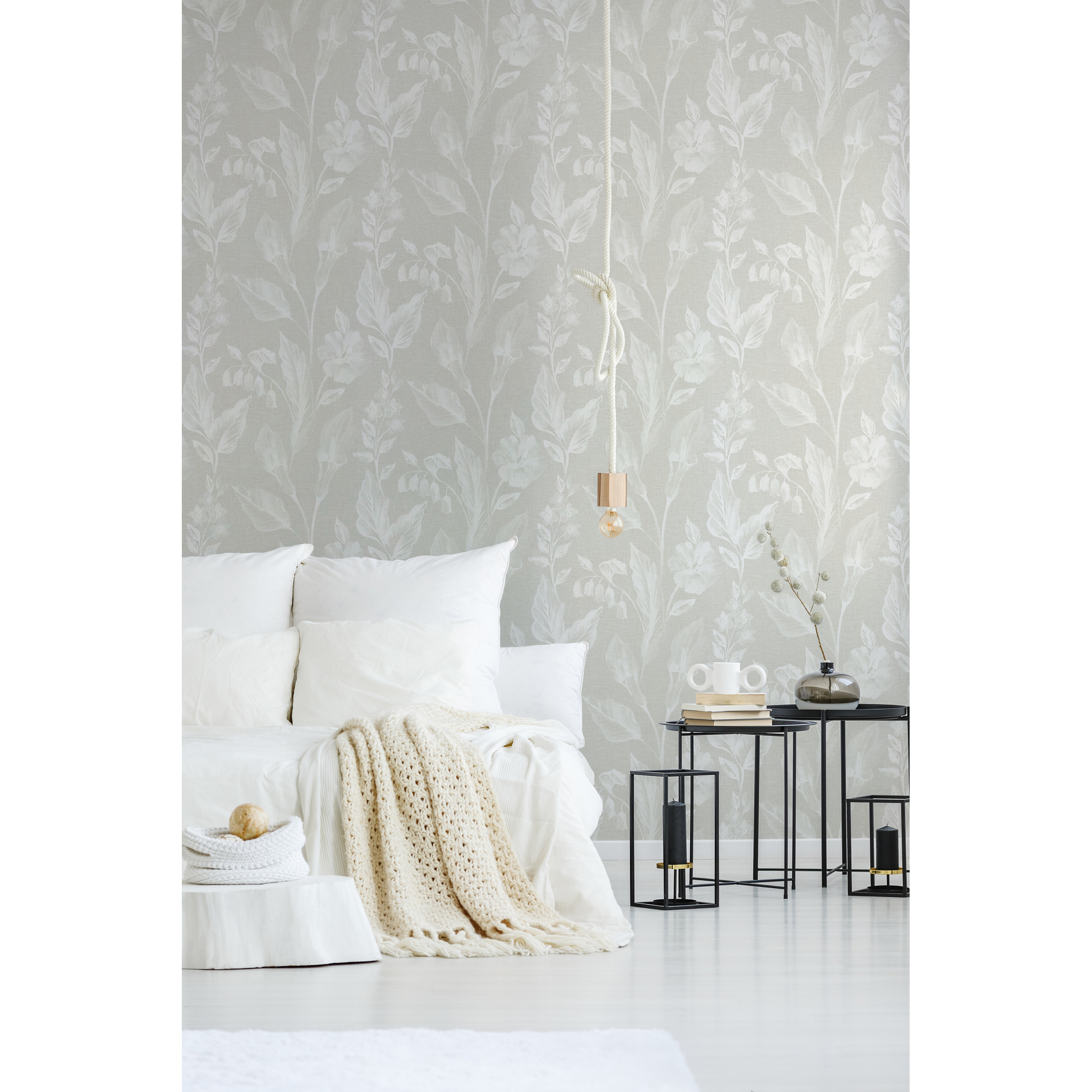 Vliestapete 'Linen Style' Floral beige 0,53 x 10,05 m