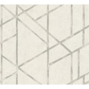 Vliestapete Metropolitan Stories 'Francesca' Milano, Geometrie altweiß-grau 10,05 x 0,53 m