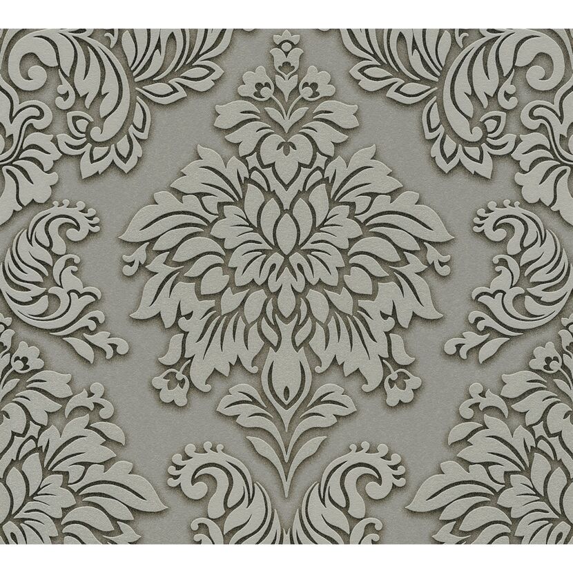 Vliestapete Metropolitan Stories 'Lizzy' London, Damask graugrün 0,53 x 10,05 m