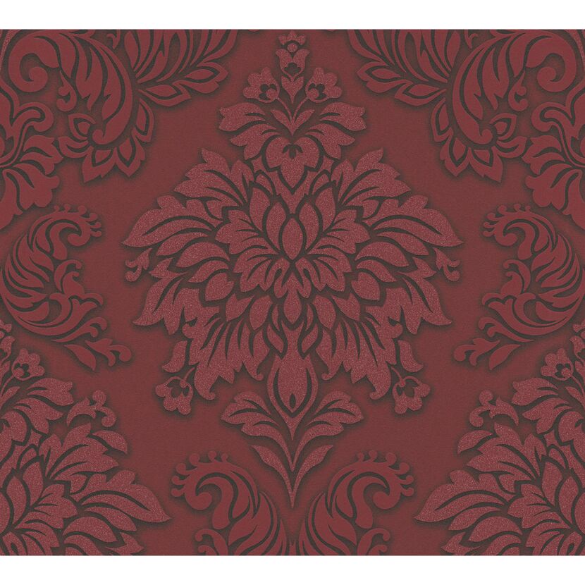 Vliestapete Metropolitan Stories 'Lizzy' London, Damask weinrot 0,53 x 10,05 m