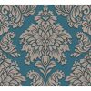 Vliestapete Metropolitan Stories 'Lizzy' London, Damask topasblau-taupe 0,53 x 10,05 m