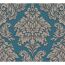 Vliestapete Metropolitan Stories 'Lizzy' London, Damask topasblau-taupe 0,53 x 10,05 m